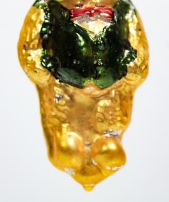 Vintage Mercury Glass Gold Teddy Bear Christmas Ornament - Thumbnail 4