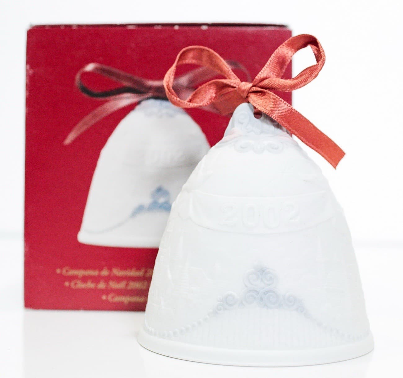 Vintage 2002 LLADRO Spain Matte Porcelain Christmas Bell In Original Box - Image 1