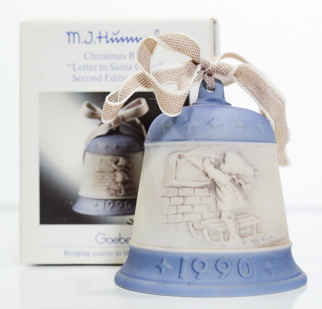 HUMMEL Goebel W. "Letter To Santa" 1990 Bell Porcelain Ornament In Original Box - Image 1
