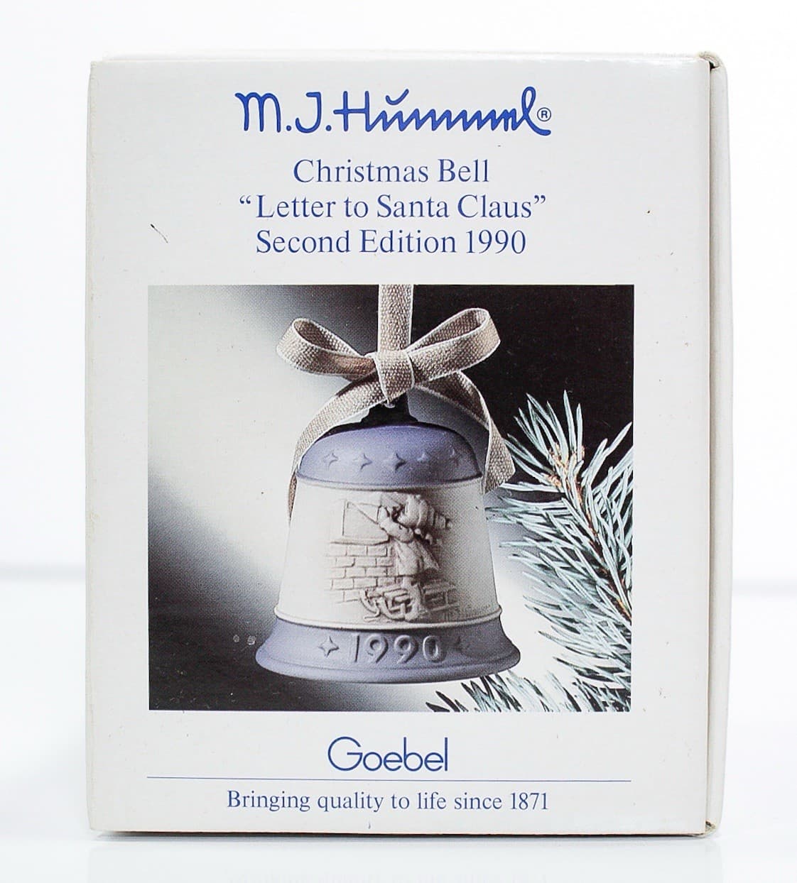 HUMMEL Goebel W. "Letter To Santa" 1990 Bell Porcelain Ornament In Original Box - Thumbnail 6
