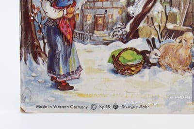 Vintage Made In Germany Winter Nativity Village Paper Christmas Advent Calendar - Thumbnail 6