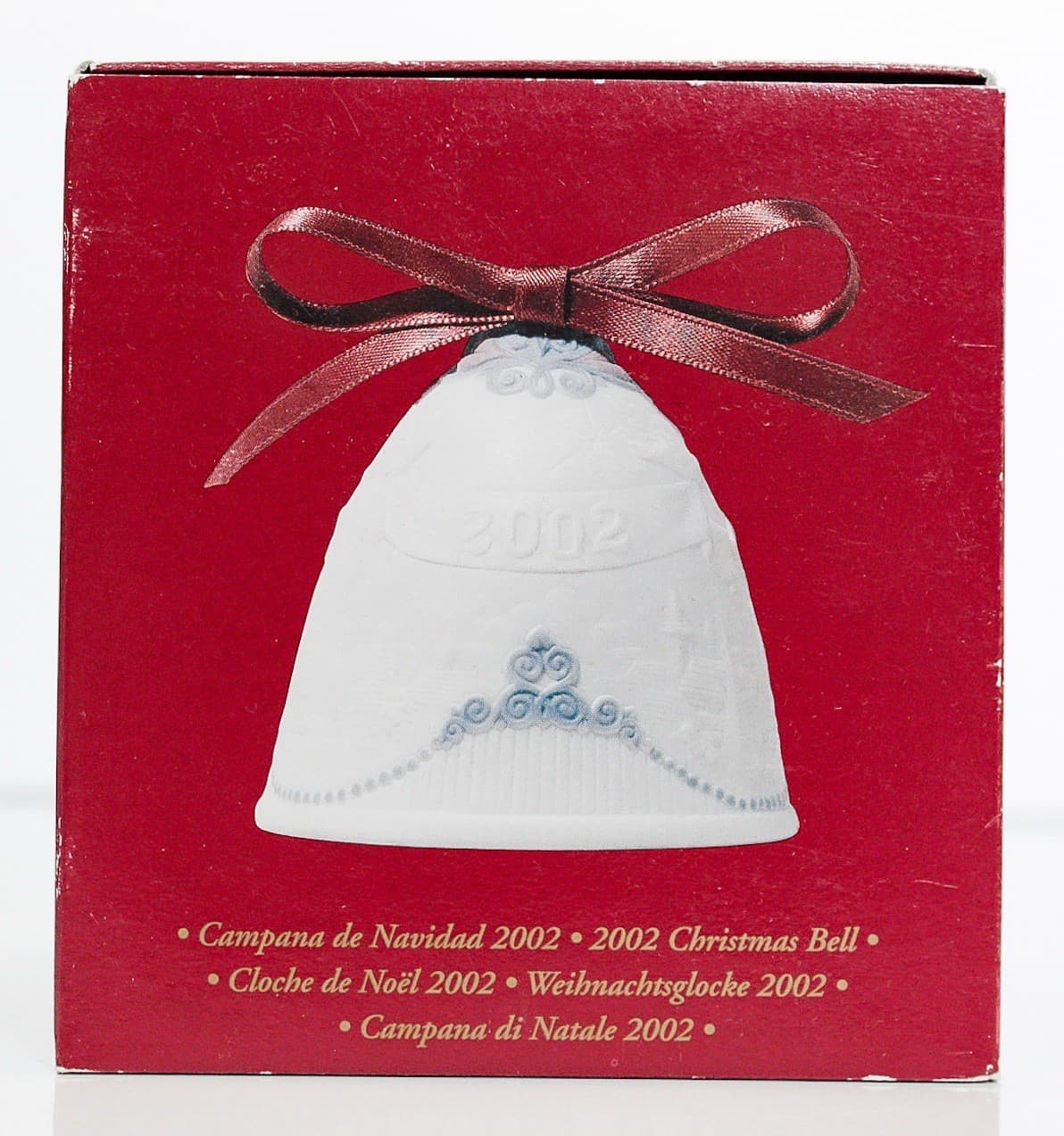 Vintage 2002 LLADRO Spain Matte Porcelain Christmas Bell In Original Box - Thumbnail 5
