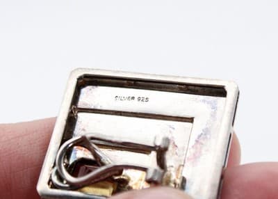 Mid Century Modern MCM Sterling Silver Natural Citrine Statement Earrings - Thumbnail 7