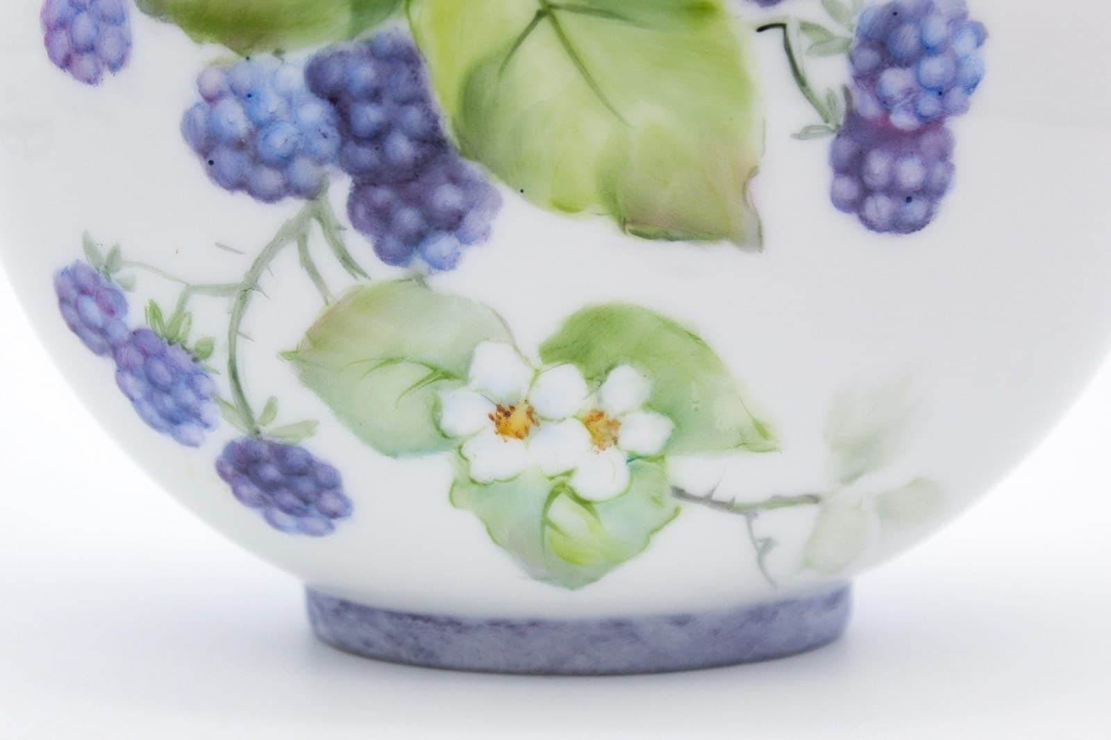 Vintage Hand Painted Flowers & Fruits Gilt Porcelain Vase Jug By Christine Filpi - Thumbnail 6