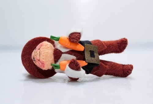 Vintage 1996 ANNALEE Mobilitee Small Pilgrim Boy Holding Carrots Artisan Doll 4" - Thumbnail 5