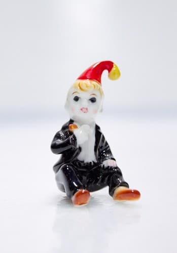 Vintage Miniature Little Jack Horner Hand Painted Porcelain Figurine - Thumbnail 7