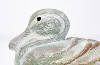 Vintage Artist Signed Hand Carved Stoneware Duck Bird Figurine Sculpture - Thumbnail 4