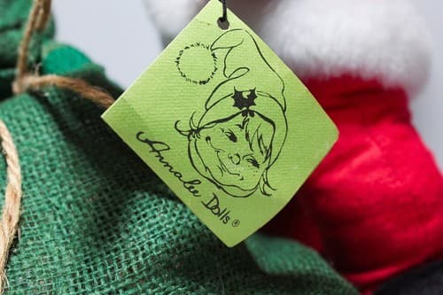 Vintage ANNALEE Mobilitee Santa w/ Burlap Gift Bag Christmas Doll Figure 17" - Thumbnail 7