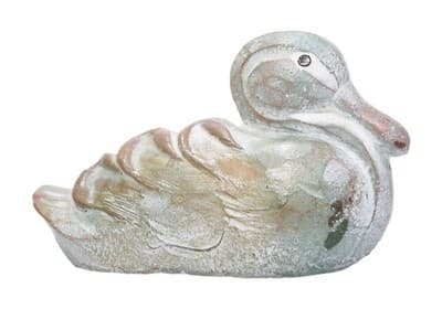 Vintage Artist Signed Hand Carved Stoneware Duck Bird Figurine Sculpture - Image 1