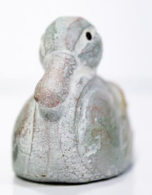 Vintage Artist Signed Hand Carved Stoneware Duck Bird Figurine Sculpture - Thumbnail 5