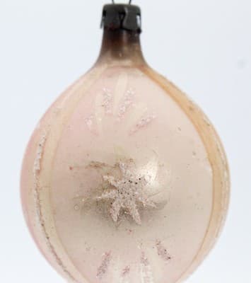 Vintage Made In Poland Star Mica Teardrop Mercury Glass Christmas Ornament - Thumbnail 2