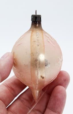 Vintage Made In Poland Star Mica Teardrop Mercury Glass Christmas Ornament - Thumbnail 3