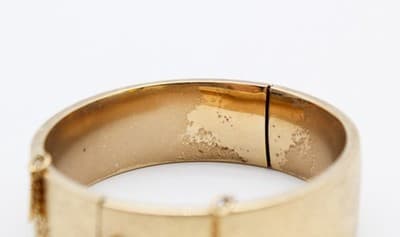 Monet Vintage Florentie Finish Gold Tone Hinged Statement Bangle Bracelet - Thumbnail 8