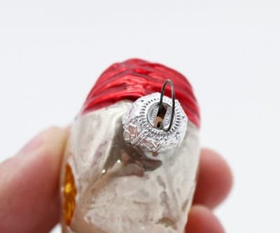 Vintage Made In West Germany Blown Glass Baby In Carriage Christmas Ornament - Thumbnail 4