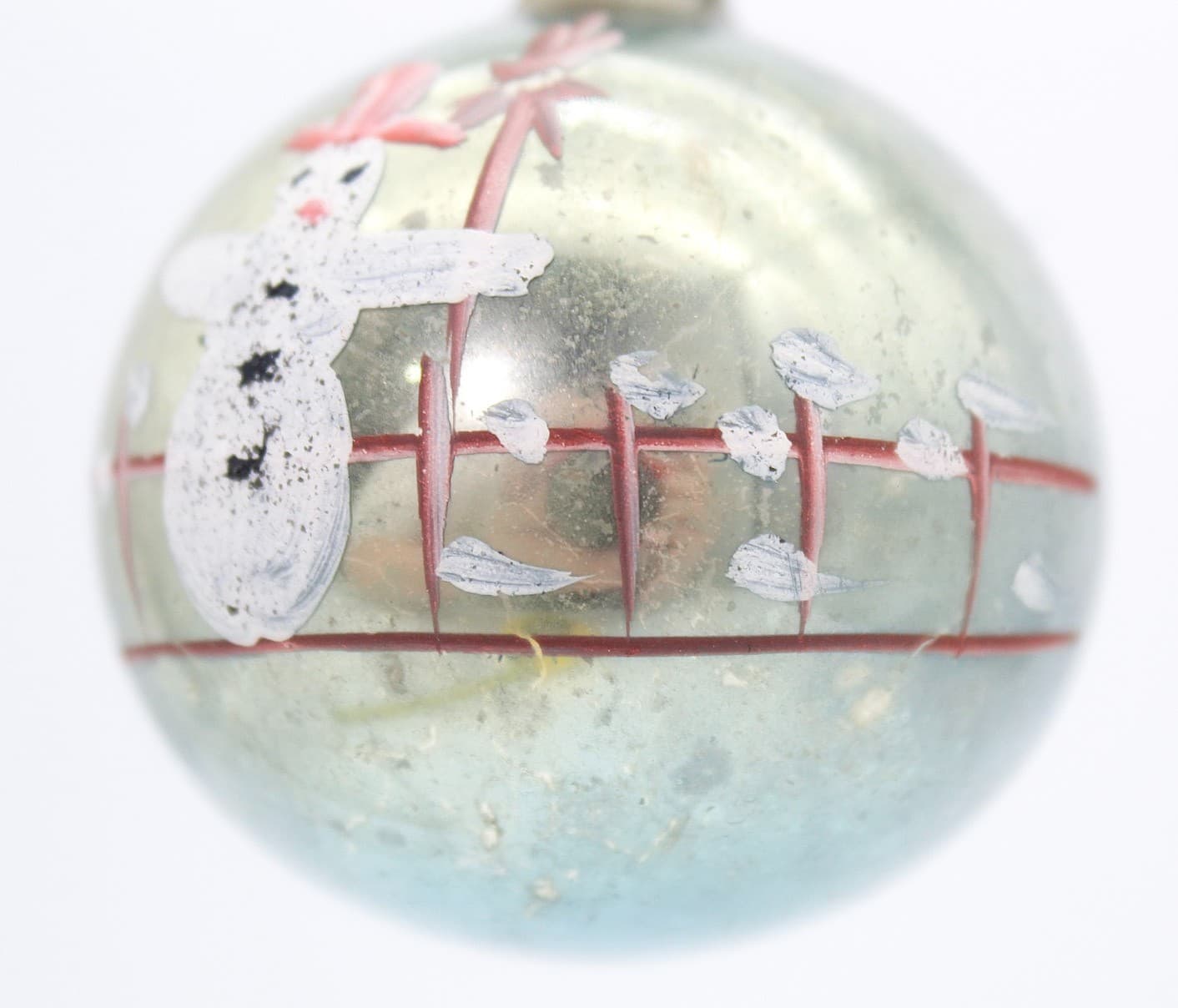 Vintage Poland Blown Glass Snowman With Broom Hand Painted Christmas Ornament - Thumbnail 5