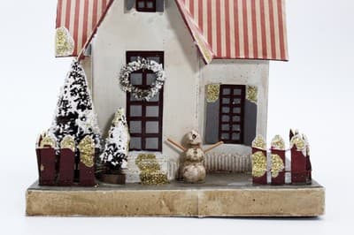 Christmas ESC Trading Company. Inc Cardboard Putz House Chapel By LARRY BULLER - Thumbnail 3