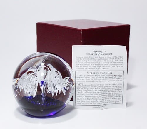 DYNASTY GALLERY Art Glass Heirloom Collectibles Flower Motif Paperweight In BOX - Thumbnail 8
