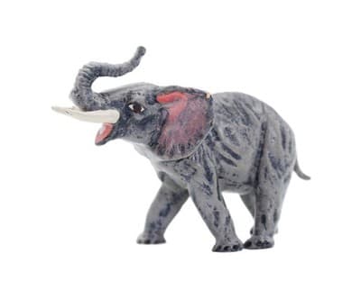 Antique FRITZ BERMANN Vienna Bronze Cold Painted Elephant Miniature Figurine - Image 1