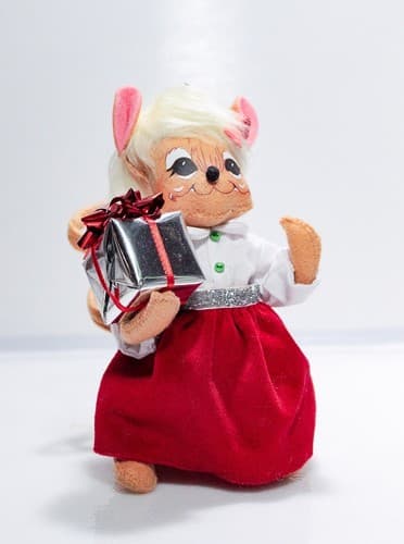 2013 ANNALEE Mobilitee SILVER SPARKLE GIRL MOUSE Artisan Doll Figure 8" w/ Tag - Thumbnail 5