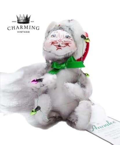 Vintage 2010 ANNALEE Mobilitee Christmas Lights Kitty Artisan Doll w/Tag - Image 1
