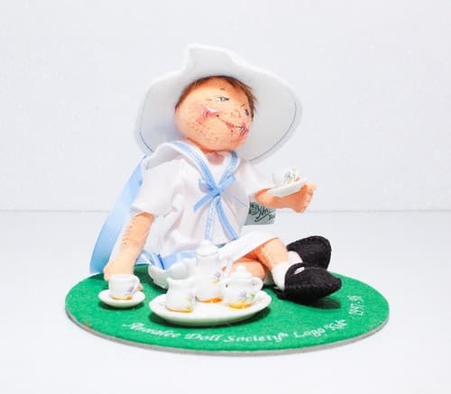 Annalee Mobilitee 1997-98 Logo Kid Felt Boy Doll w/ TAG Tea Party - Thumbnail 8