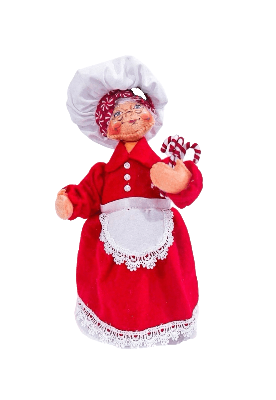 Vintage Peppermint Chef Mrs. Annelee Doll w/ Candy Canes 9" - Image 1