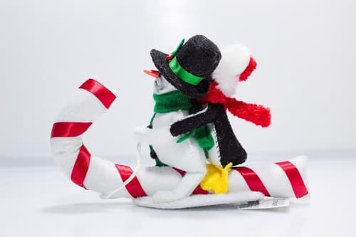 Vtg 2013 ANNALEE Mobilitee TOBOGGANING BUDDIES Christmas Artisan Doll 3" w/Tag - Thumbnail 4