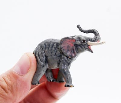 Antique FRITZ BERMANN Vienna Bronze Cold Painted Elephant Miniature Figurine - Thumbnail 6