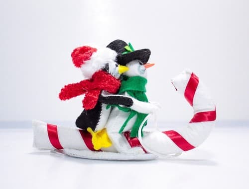 Vtg 2013 ANNALEE Mobilitee TOBOGGANING BUDDIES Christmas Artisan Doll 3" w/Tag - Thumbnail 2