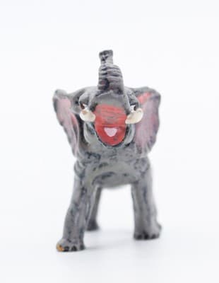 Antique FRITZ BERMANN Vienna Bronze Cold Painted Elephant Miniature Figurine - Thumbnail 4