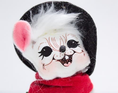 Vtg 2009 ANNALEE Mobilitee "Yuletide Mouse" Christmas Artisan Doll 6" - Thumbnail 2