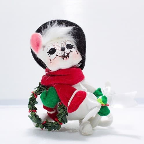 Vtg 2009 ANNALEE Mobilitee "Yuletide Mouse" Christmas Artisan Doll 6" - Thumbnail 5