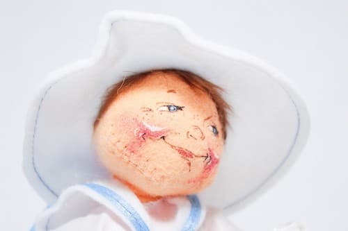 Annalee Mobilitee 1997-98 Logo Kid Felt Boy Doll w/ TAG Tea Party - Thumbnail 2