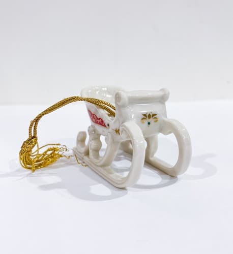 Lenox Sleigh Jeweled Keepsakes Collection Christmas Porcelain Ornament Vintage - Thumbnail 2