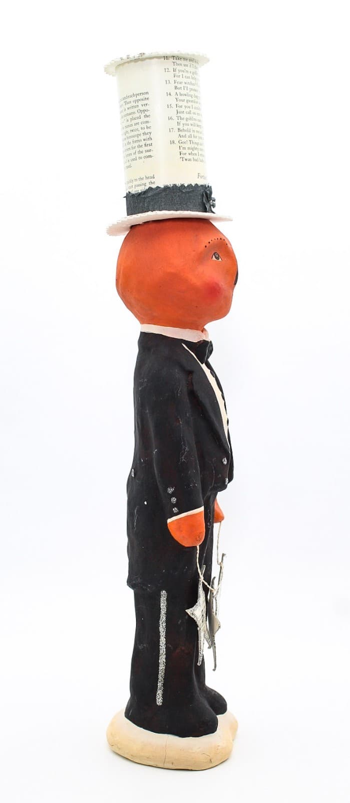 Dee Foust Bethany Lowe Boo Tuxedo Pumpkin Man Halloween Folk Art Figure 18" - Thumbnail 6