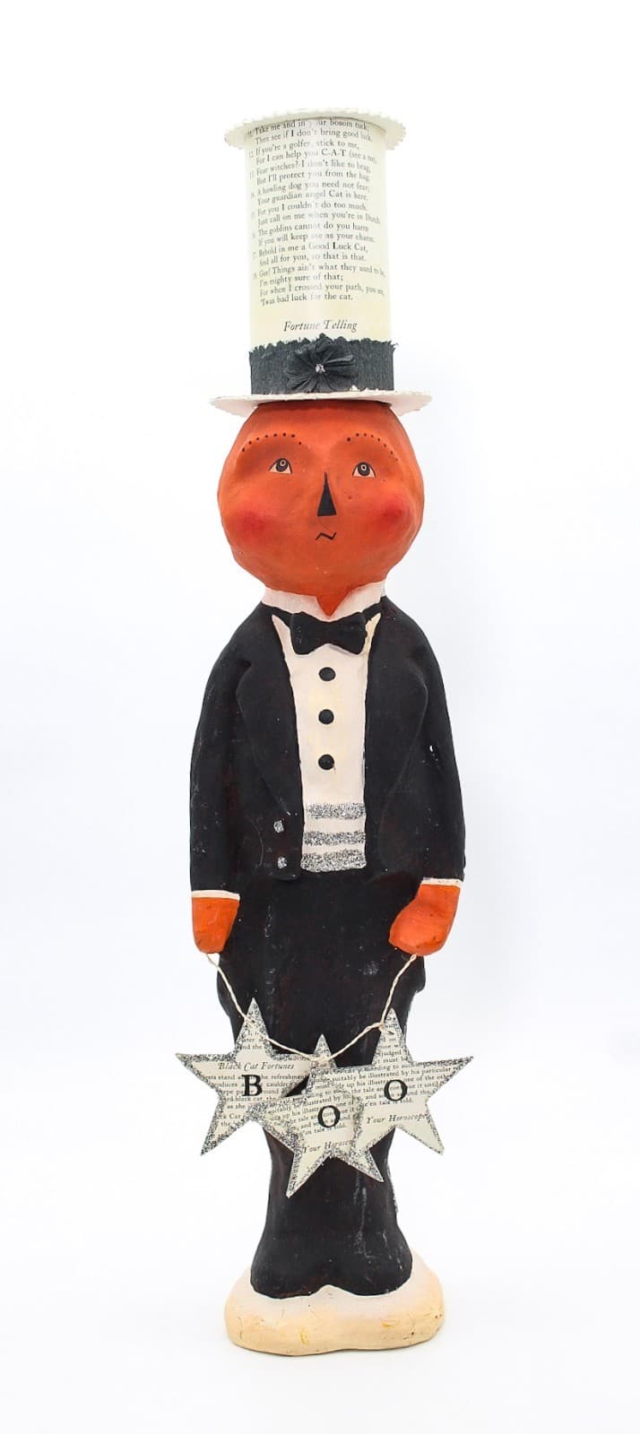 Dee Foust Bethany Lowe Boo Tuxedo Pumpkin Man Halloween Folk Art Figure 18" - Thumbnail 10