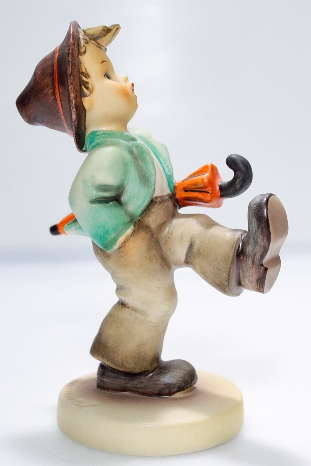 Goebel Hummel W. Germany "Happy Traveler" Hand Painted Porcelain Figurine TMK5 - Thumbnail 3