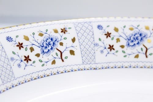 Royal Crown Derby Mandarin Blue Pattern England Bone China Oval Vegetable Bowl - Thumbnail 2