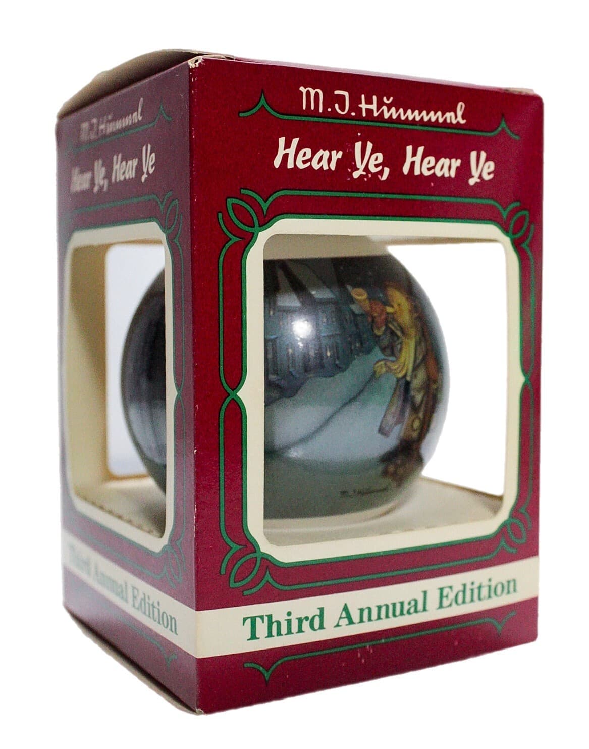 MJ Hummel Hear Ye, Hear Ye 1985 3rd Annual Edition Christmas Ornament In Box - Image 1