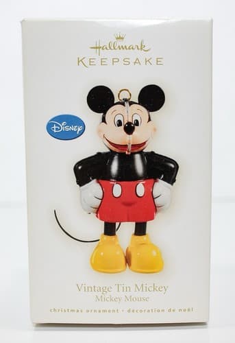 Hallmark Keepsake Vintage Tin Mickey Mouse Christmas Ornaments 2009 In Box - Thumbnail 4