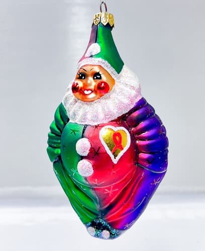 Christopher Radko A Caring Clown AIDS Awareness Blown Glass Ornament Vintage - Thumbnail 7