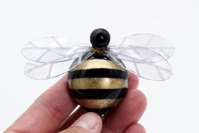 Vintage Designer CILEA PARIS France Artisan Bumblebee Statement Pin Brooch - Thumbnail 2
