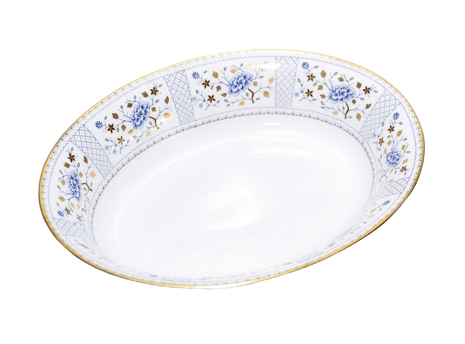 Royal Crown Derby Mandarin Blue Pattern England Bone China Oval Vegetable Bowl - Image 1