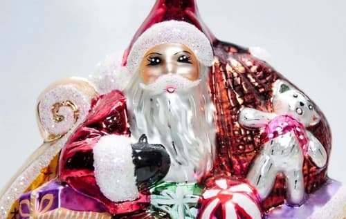 Christopher Radko Santa on Sleigh Full of Toys Glass Christmas Ornament Vintage - Thumbnail 4