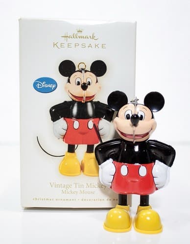 Hallmark Keepsake Vintage Tin Mickey Mouse Christmas Ornaments 2009 In Box - Thumbnail 6