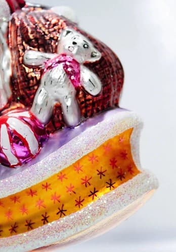 Christopher Radko Santa on Sleigh Full of Toys Glass Christmas Ornament Vintage - Thumbnail 2