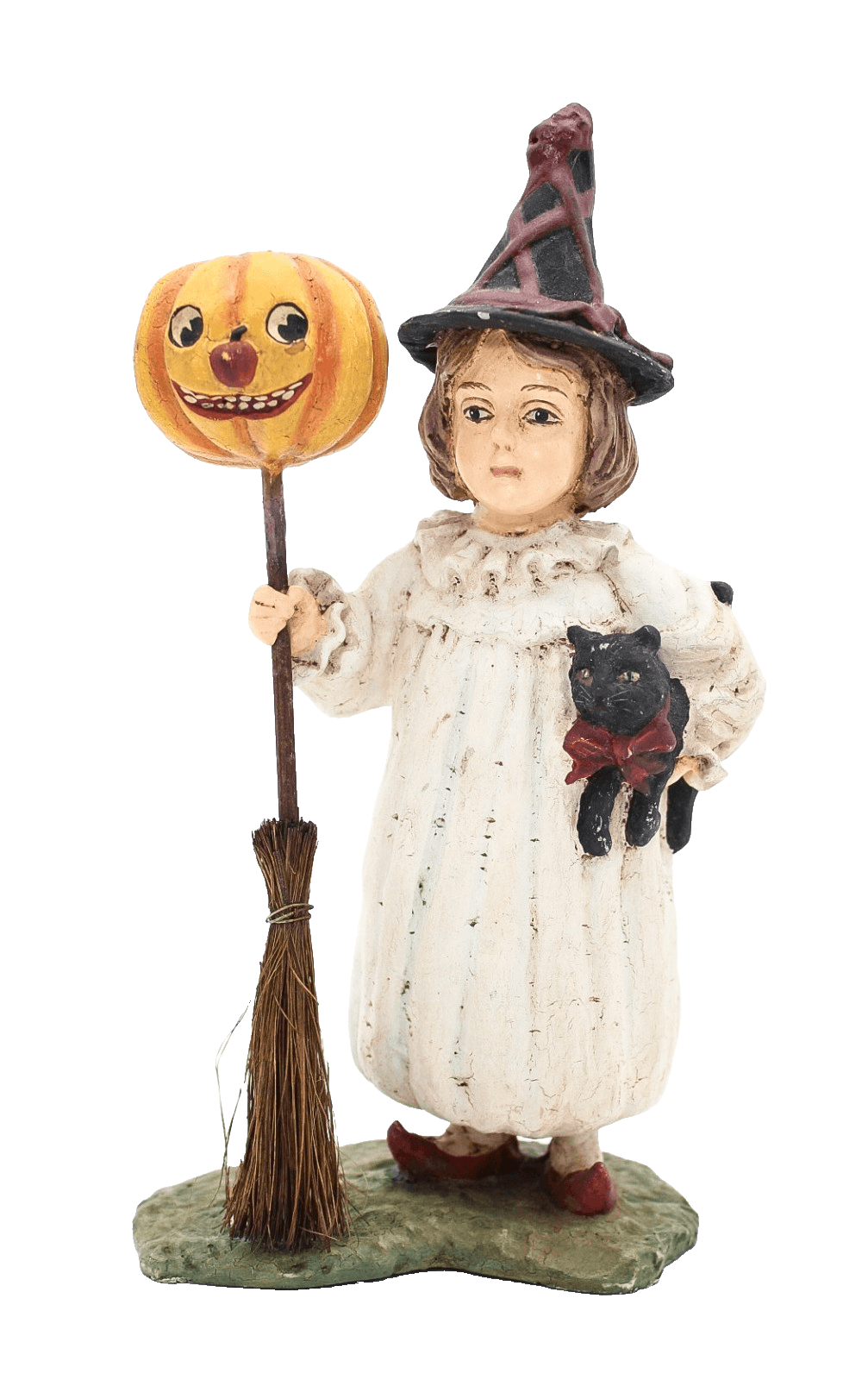 Bethany Lowe Designs Clare With With Black Kitten Halloween Folk Art Figure 7" - Image 1