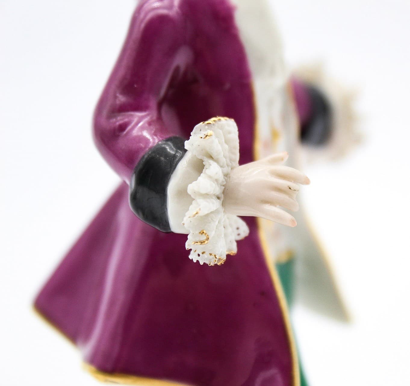 Frankenthal Germany Hand Painted Laced Vintage Younge Man Porcelain Figurine 5" - Thumbnail 6