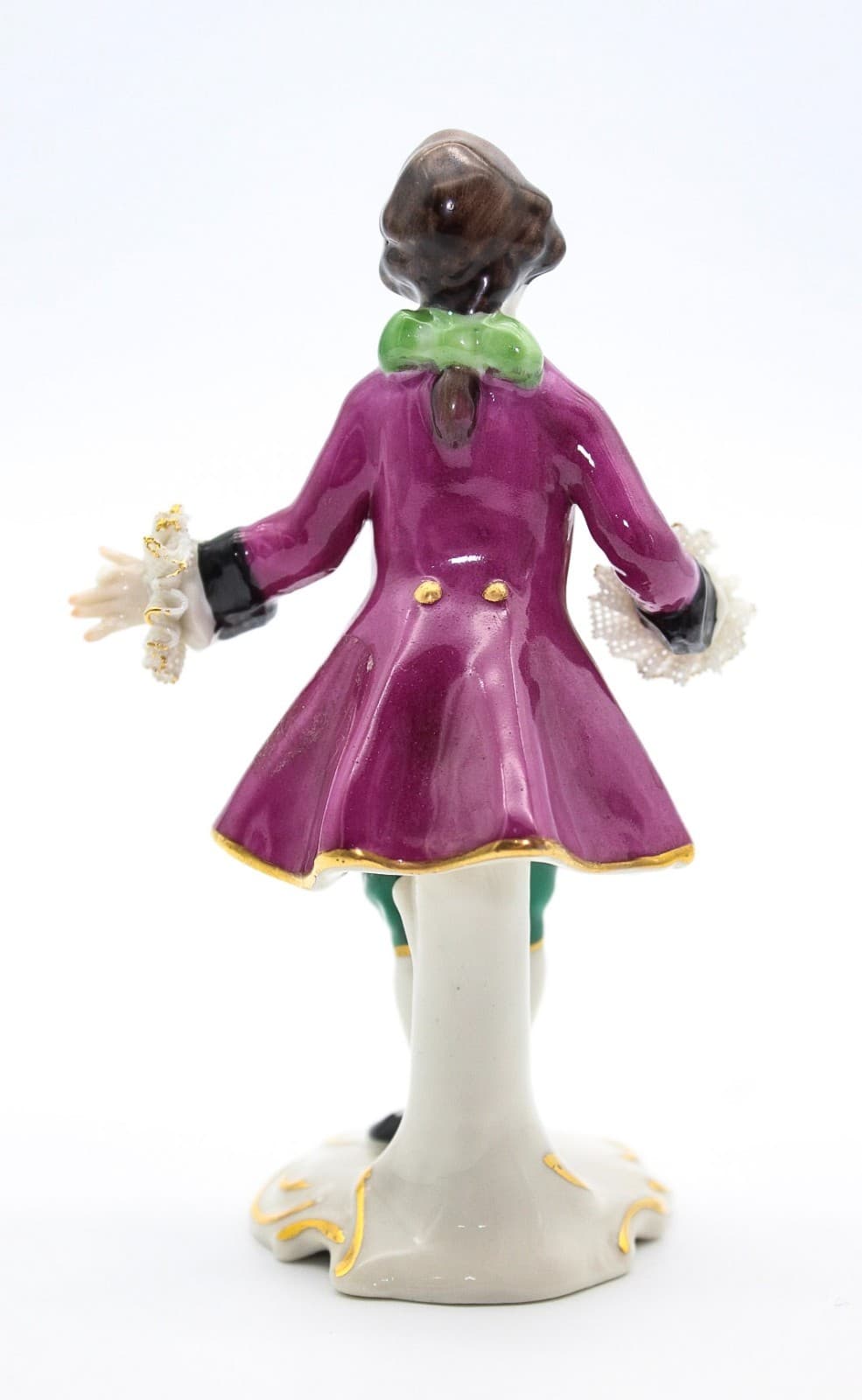 Frankenthal Germany Hand Painted Laced Vintage Younge Man Porcelain Figurine 5" - Thumbnail 2