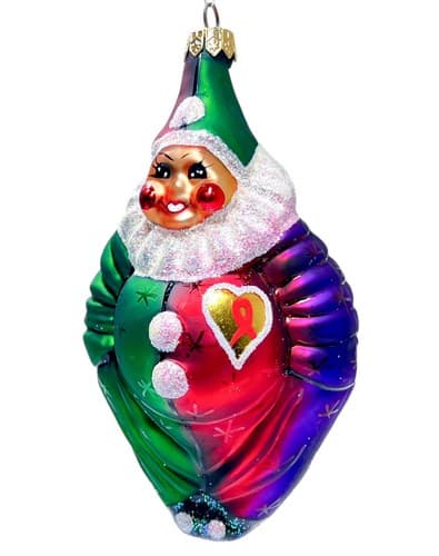 Christopher Radko A Caring Clown AIDS Awareness Blown Glass Ornament Vintage - Image 1